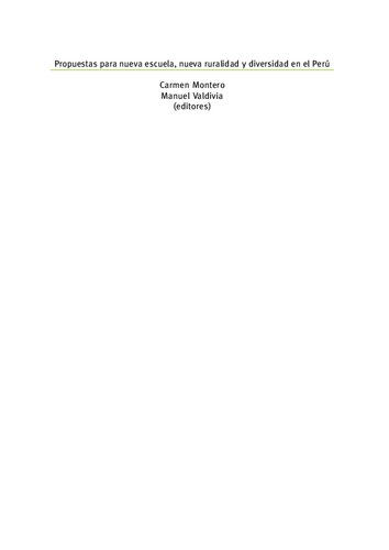 ﻿پیشنهادهایی برای مدرسه جدید، روستایی جدید و تنوع در پرو. گزارش کارگاه سمینار: لیما، 5 تا 8 سپتامبر 2006