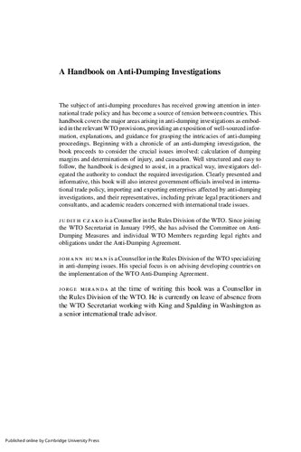 ﻿کتابچه راهنمای تحقیقات ضد دامپینگ