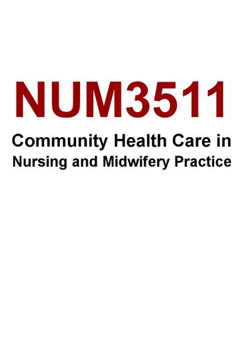 ﻿NUM3511 مراقبت از سلامت جامعه در عمل پرستاری و مامایی