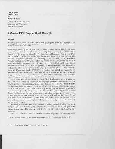 ﻿تله مخروطی برای پستانداران کوچک