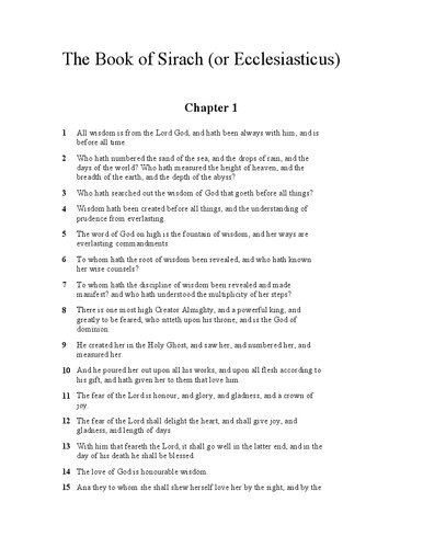 ﻿Ecclesiasticus کتاب سیراخ