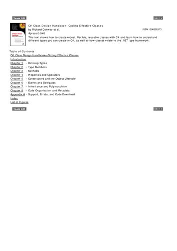 ﻿کتابچه راهنمای طراحی کلاس سی شارپ: کلاس های موثر کدنویسی