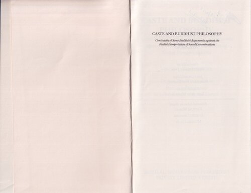 ﻿کاست و فلسفه بودایی: تداوم برخی استدلال های بودایی در برابر تفسیر رئالیستی مذاهب اجتماعی