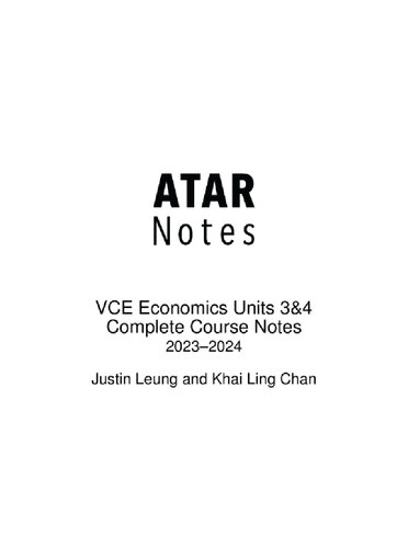 ﻿یادداشت های 3 و 4 واحد اقتصاد VCE