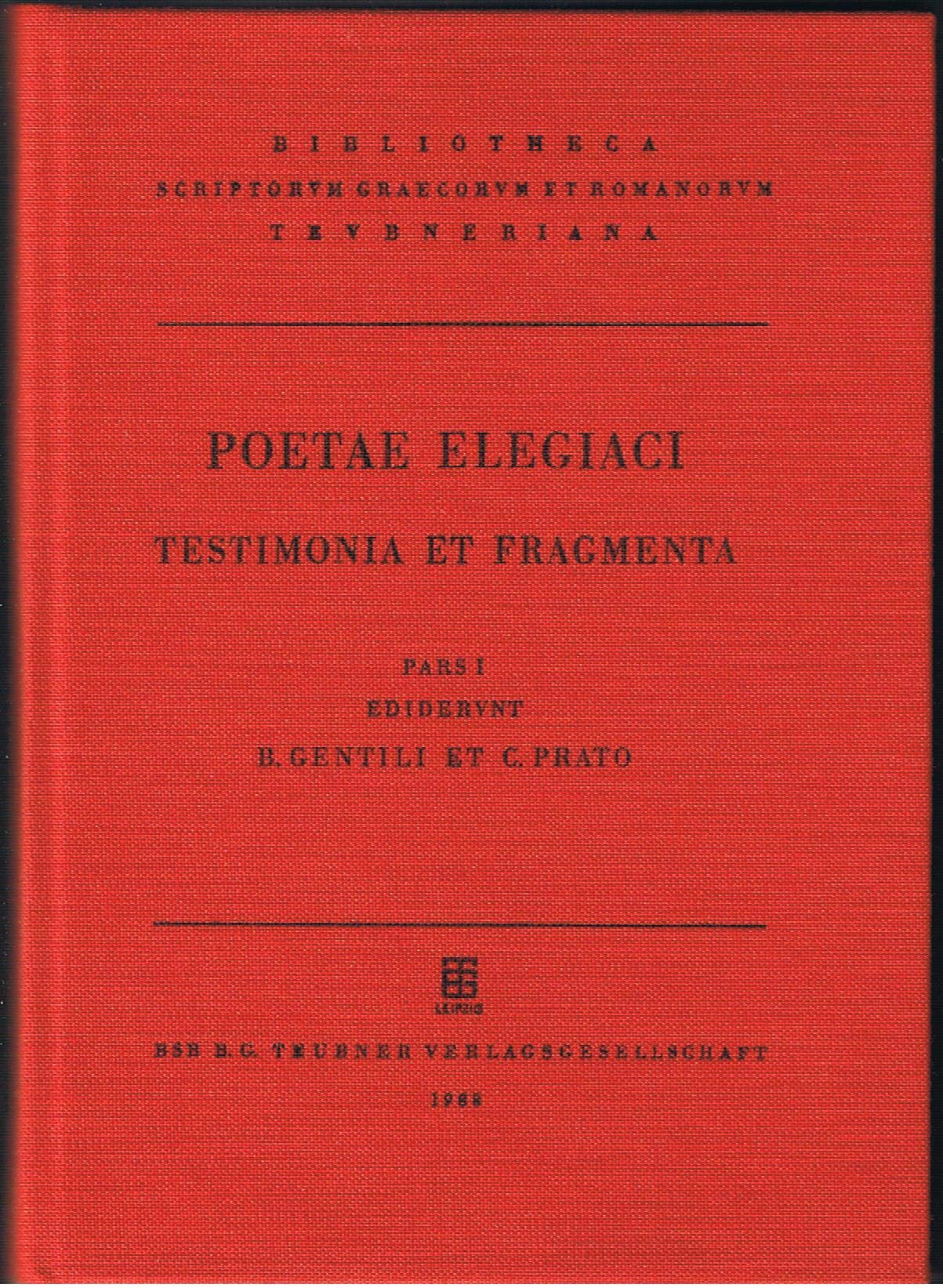 ﻿Poetarum elegiacorum testimonia et fragmenta: پارس. I (G. Poetarum Elegiacorum)