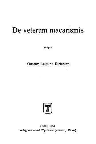 ﻿De veterum macarismis