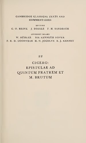 ﻿سیسرو: Epistulae ad Quintum Fratrem et M. Brutum