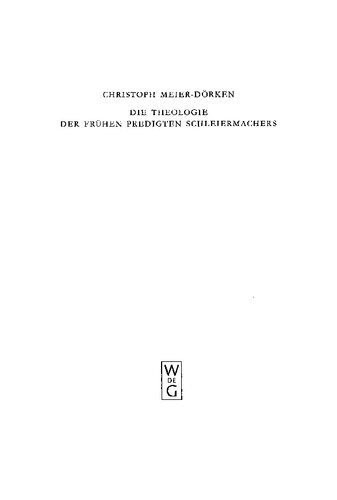 ﻿الهیات خطبه های اولیه Schleiermacher