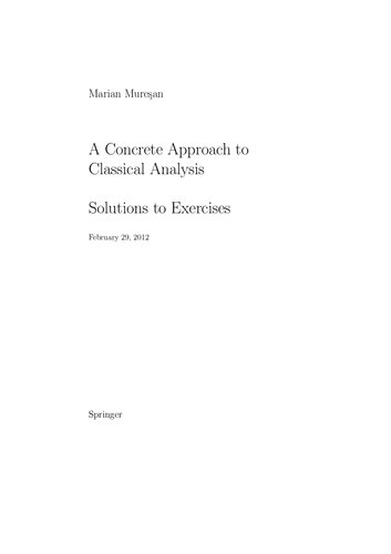 ﻿رویکردی مشخص به تحلیل کلاسیک (راهنمای راه حل مدرس، راه حل ها)