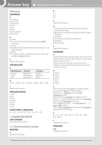 ﻿کلید پاسخنامه کتاب دانشجویی مرکز زبان
