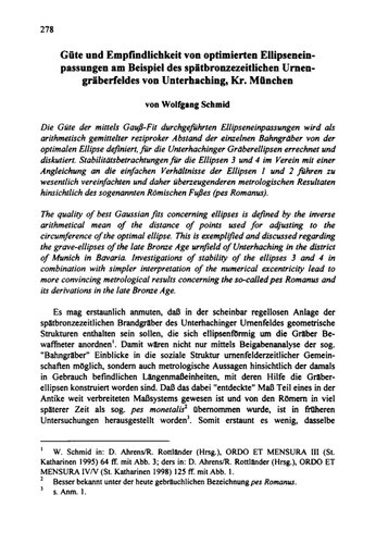 ﻿کیفیت و حساسیت بیضی بهینه شده با استفاده از نمونه گورستان گوسفند عصر برنز پسین در Unterhaching، ناحیه مونیخ مطابقت دارد.