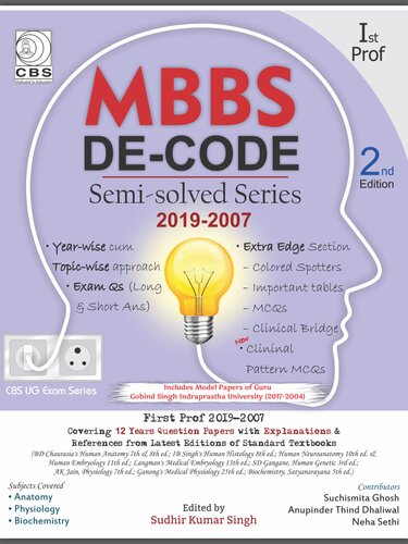 ﻿MBBS De-Code Semi Solved Series 2019-2007 1st Prof 2ed (Pb 2020)