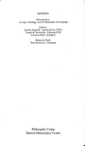 ﻿راهنمای متافیزیک و هستی شناسی L-Z (Analytica (Philosophia Verlag).)