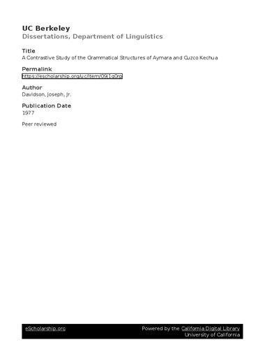 ﻿مطالعه متضاد ساختارهای دستوری آیمارا (آیماران/آرو) و کوزکو کچوا (کچوان/قیچوا)