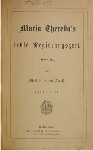 ﻿آخرین سلطنت ماریا ترزا / 1763-1780