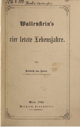 ﻿چهار سال آخر زندگی والنشتاین