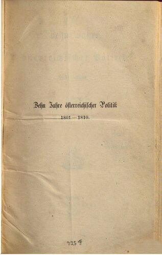 ﻿ده سال سیاست اتریش 1801-1810