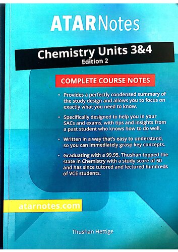 ﻿یادداشت های ATAR، واحدهای شیمی VCE 3