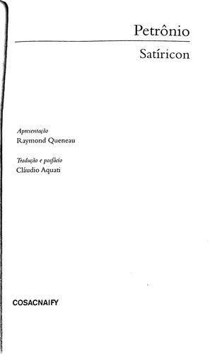 ﻿ساتیریکون [Satiricon]. ترجمه کلودیو آکواتی