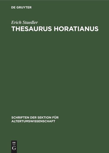 ﻿thesaurus horatianus