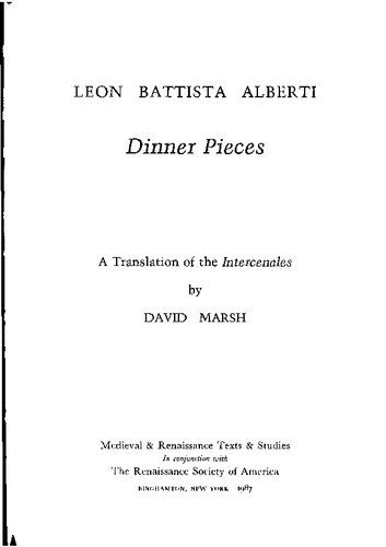 ﻿Dinner Pieces: A Translation of the Intercenales