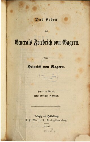 ﻿زندگی ژنرال فردریش فون گاگرن / میراث ادبی