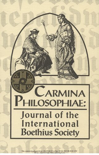 ﻿نسخه انتقادی ترجمه آیه فرانسوی اواخر قرن چهاردهم De Consolatione Philosophiœ اثر Boethius: The Böece de Confort