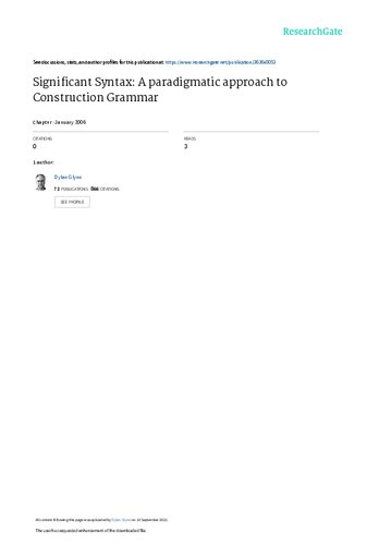﻿نحو مهم: یک رویکرد پارادایماتیک به گرامر ساخت و ساز