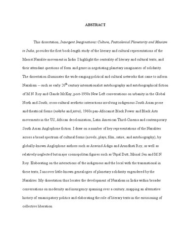 ﻿تخیلات شورشی: فرهنگ، سیاره گرایی پسااستعماری و مائوئیسم در هند