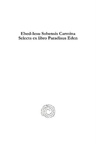 ﻿Ebed-Iesu Sobensis Carmina Selecta Ex Libro Paradisus Eden