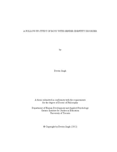 ﻿مطالعه بعدی پسران مبتلا به اختلال هویت جنسی