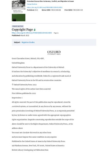 ﻿ناامنی های وطن: خودمختاری، درگیری، و مهاجرت در آسام