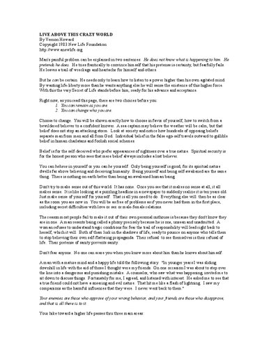 ﻿بالاتر از این دنیای دیوانه زندگی کنید