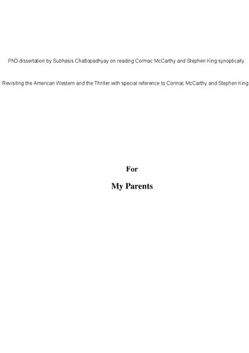 ﻿بازبینی وسترن آمریکایی و هیجان انگیز با اشاره ویژه به کورمک مک کارتی و استیون کینگ.