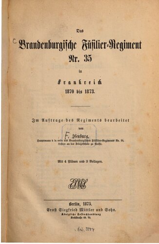 ﻿هنگ فوسیلیه براندنبورگ شماره 35 در فرانسه 1870 تا 1873
