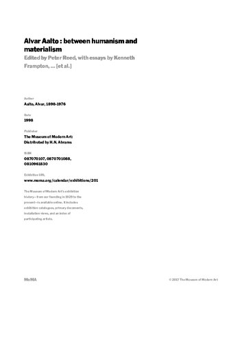 ﻿الوار آلتو - بین اومانیسم و ​​ماتریالیسم