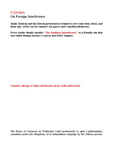 ﻿کانادا در مورد تداخل