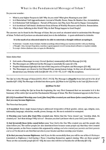 ﻿پیام اساسی اسلام چیست؟