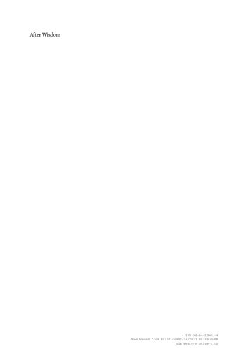 ﻿پس از حکمت: سنت های خردمند و دانش باستانی در دیدگاه تطبیقی