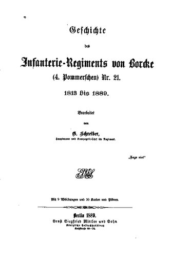 ﻿تاریخچه هنگ پیاده نظام فون بورک (4th Pomeranian) شماره 21. 1812 تا 1889