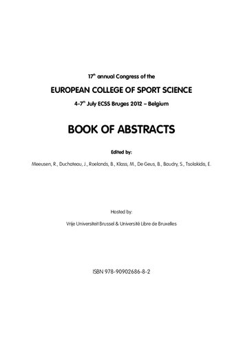 ﻿کتاب چکیده ها: هفدهمین کنگره سالانه کالج علوم ورزشی اروپا