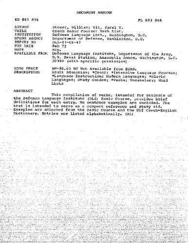 ﻿فهرست افعال دوره پایه چک