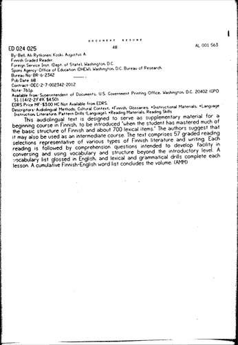 ﻿خواننده درجه بندی فنلاندی.