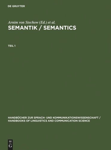 ﻿Semantik / Semantics: کتاب راهنمای بین المللی تحقیقات معاصر. کتاب راهنمای بین المللی تحقیقات معاصر