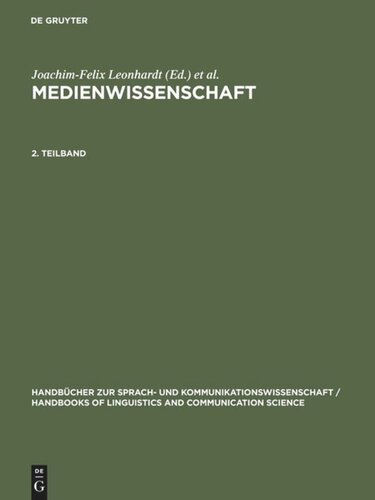Medienwissenschaft: 2. Teilband