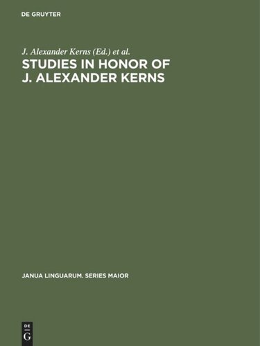 ﻿مطالعات به افتخار J. Alexander Kerns