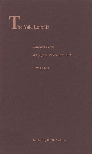 ﻿De Summa Rerum: مقالات متافیزیکی، 1675-1676