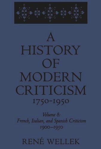 ﻿نقد فرانسوی، ایتالیایی و اسپانیایی، 1900-1950: جلد 8