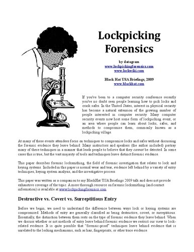 ﻿پزشکی قانونی Lockpicking