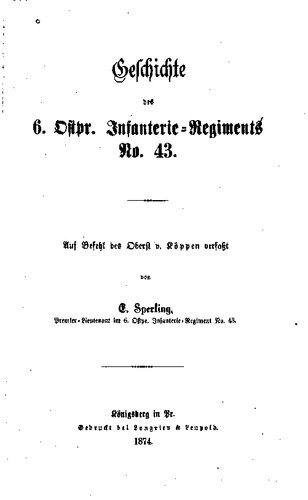 ﻿تاریخچه 6th Pr. هنگ پیاده شماره 43